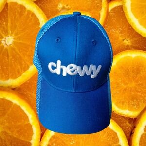 Chewy Blue Mesh Trucker Hat Baseball Cap Adjustable Men